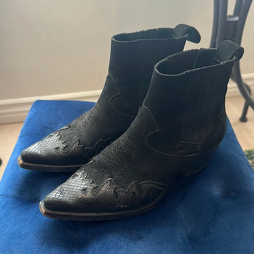 Zadig & Voltaire black western leather boots - Picture 1 of 5